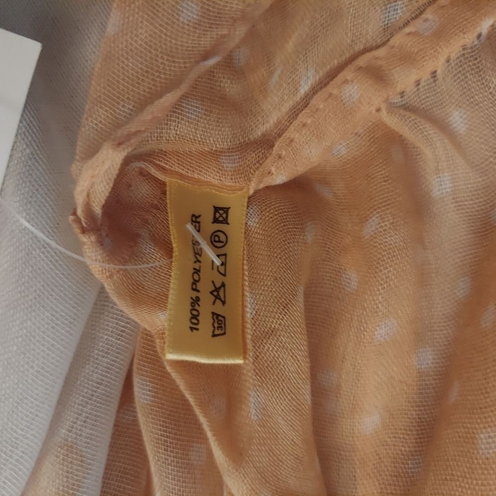 Polka Dots Peach Lightweight Infinity Scarf - Picture 9 of 10